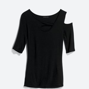 Goldray Asymmetric Cold Shoulder Top